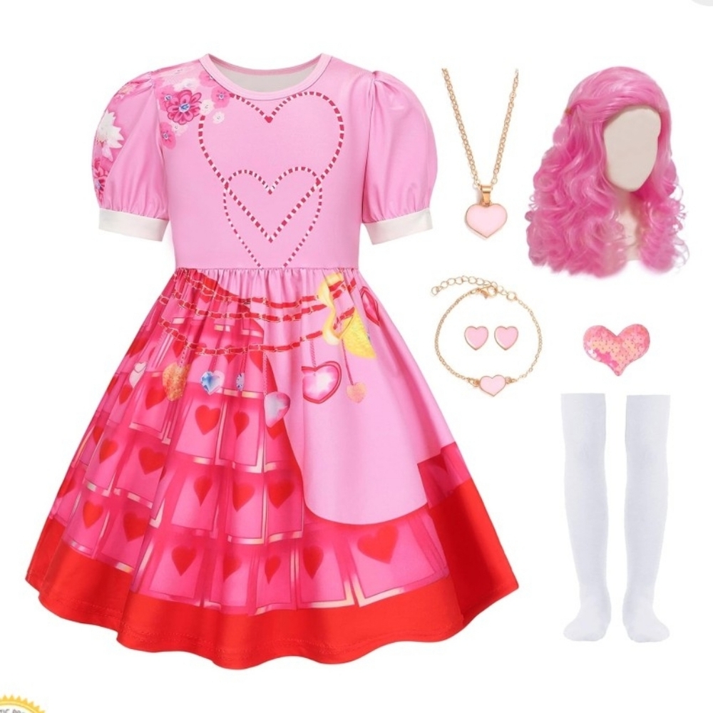 NWT Pink and Red Heart Princess Costume Set
